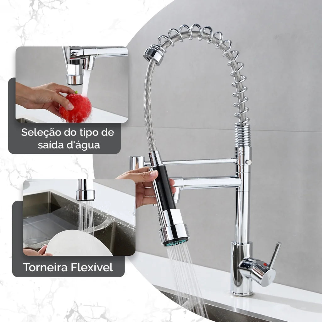 Gourmet Kitchen Faucet With Articulated Spray for Easy Cooking