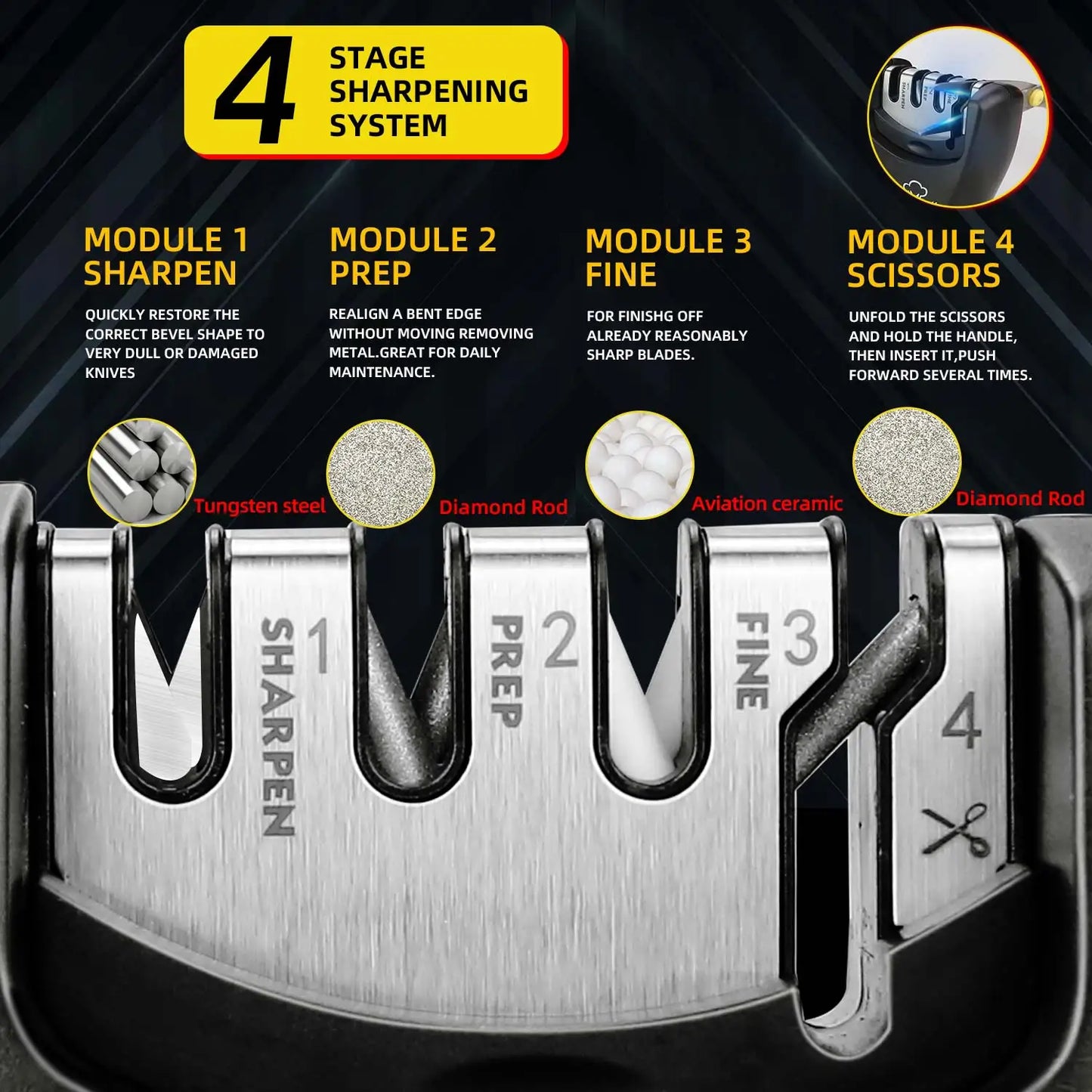 Knife Sharpener 4 In 1