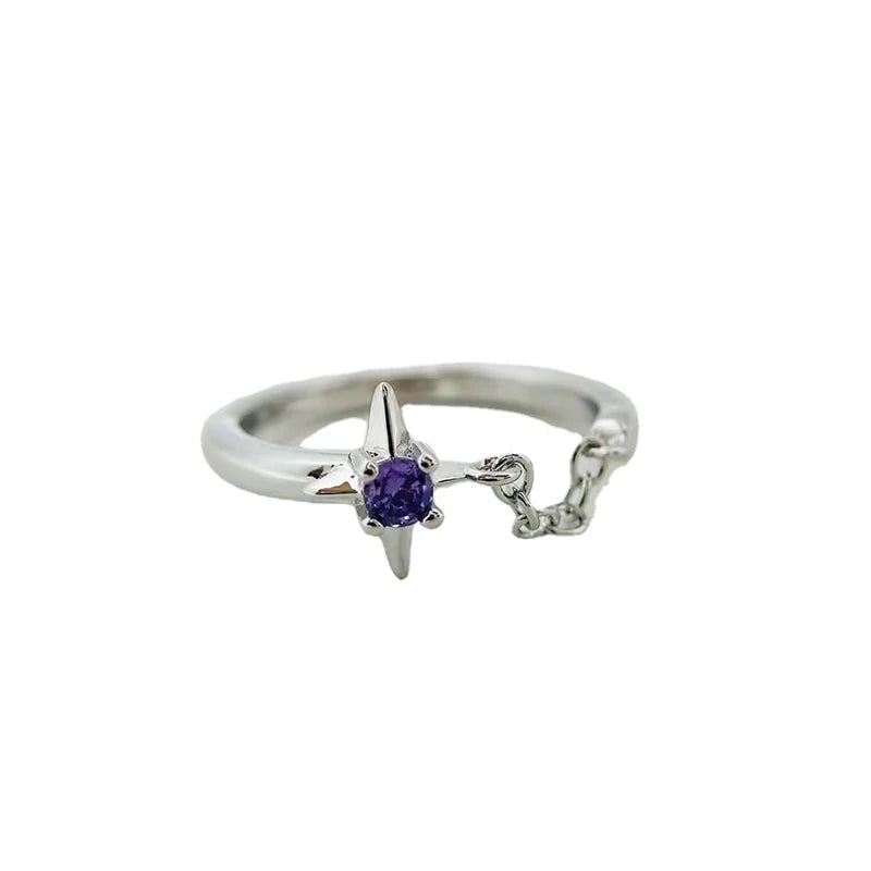 Y2K Purple Crystal Ring