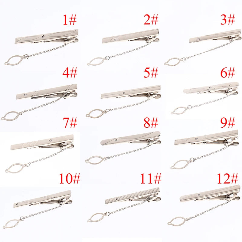 Men Silver Necktie Tie Clip