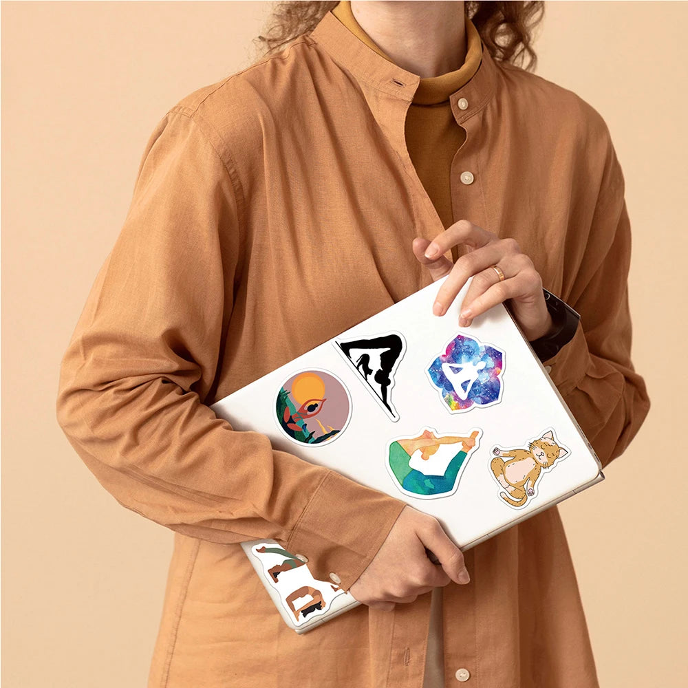 Vintage Yoga Mandala Flowers Graffiti Stickers