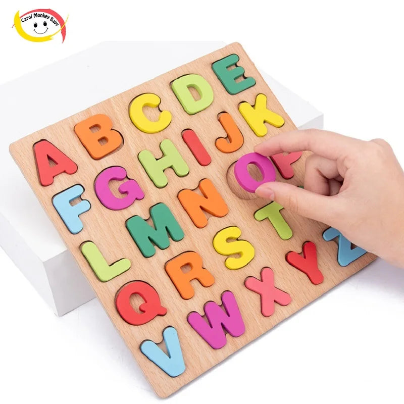 Colorful Alphabet Number Wooden Puzzles