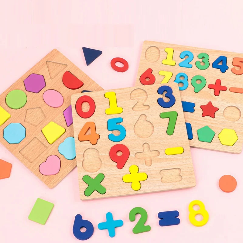 Colorful Alphabet Number Wooden Puzzles