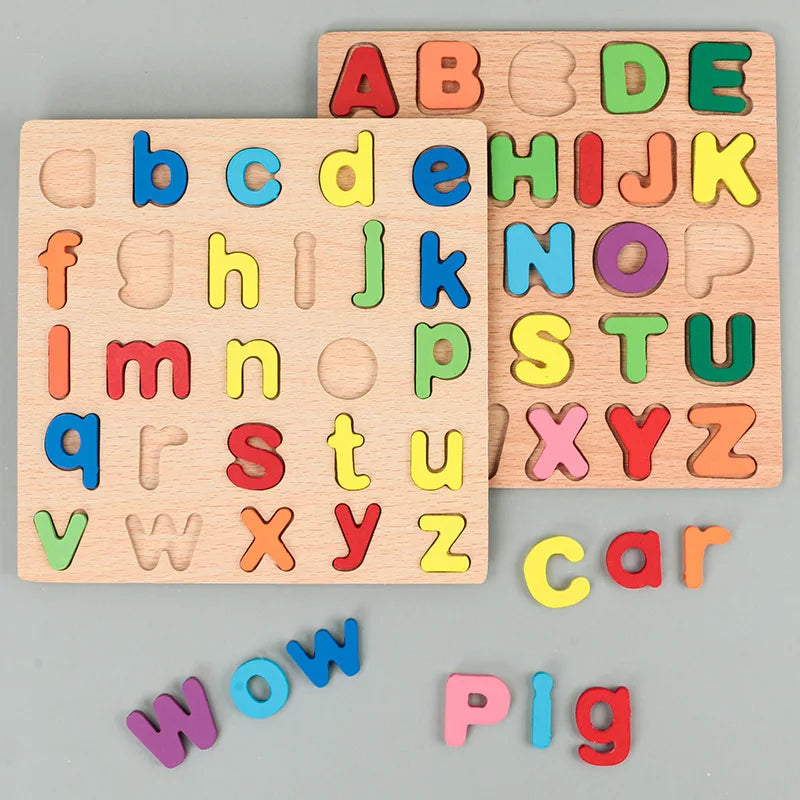 Colorful Alphabet Number Wooden Puzzles